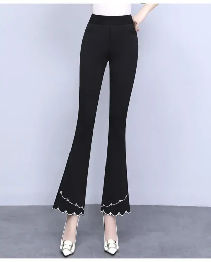 Stylish Trim Flare Leggings - Image 3