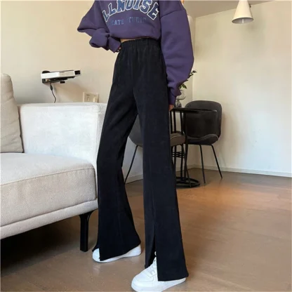 Slit Solid Color Flare Leggings - Image 4