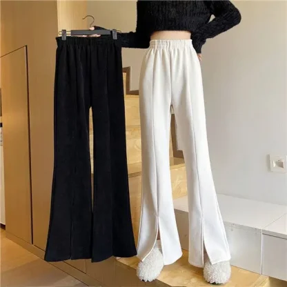 Slit Solid Color Flare Leggings - Image 6
