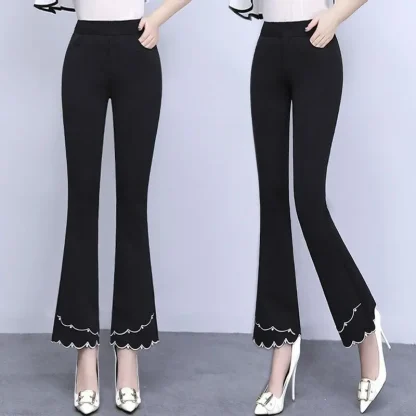 Stylish Trim Flare Leggings - Image 6
