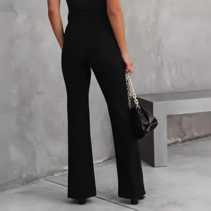 High-waist Solid Flare Leggings - Image 2
