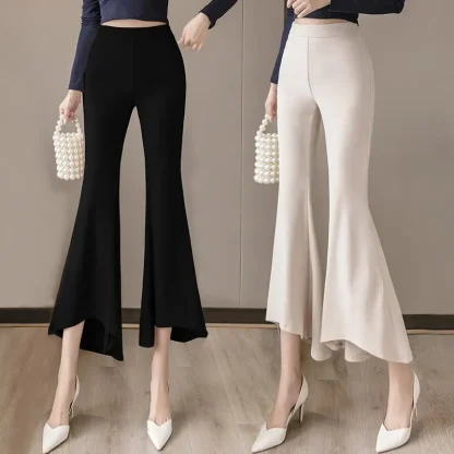 Flowy Solid Flare Leggings - Image 2