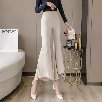 Flowy Solid Flare Leggings - Image 4