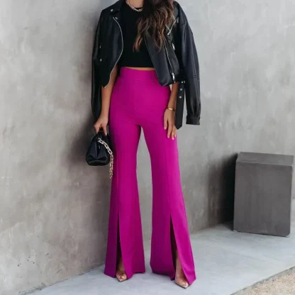 High-waist Solid Flare Leggings - Image 3