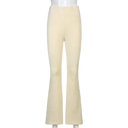 Chic Solid Color Flare Leggings - Image 6