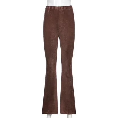 Chic Solid Color Flare Leggings - Image 5