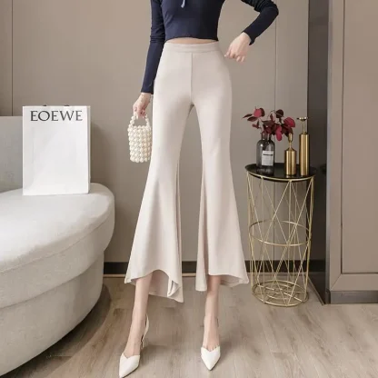 Flowy Solid Flare Leggings - Image 5