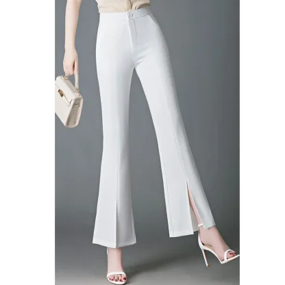 Chic Solid Slit Flare Leggings - Image 2