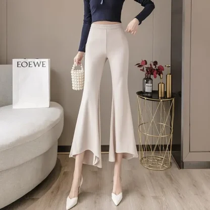 Flowy Solid Flare Leggings - Image 3