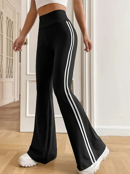 High-waist Stripe Flare Leggings - Image 5