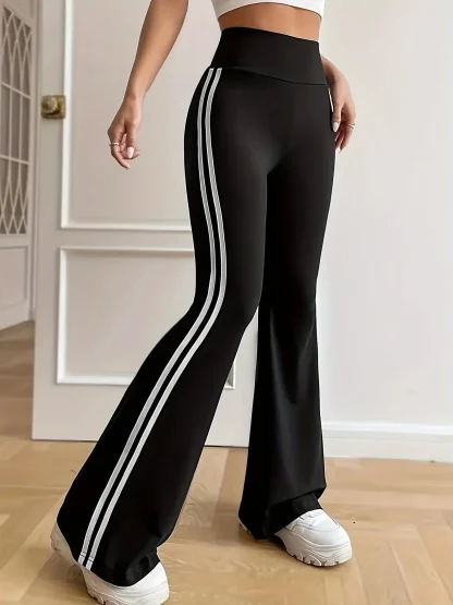 High-waist Stripe Flare Leggings - Image 2