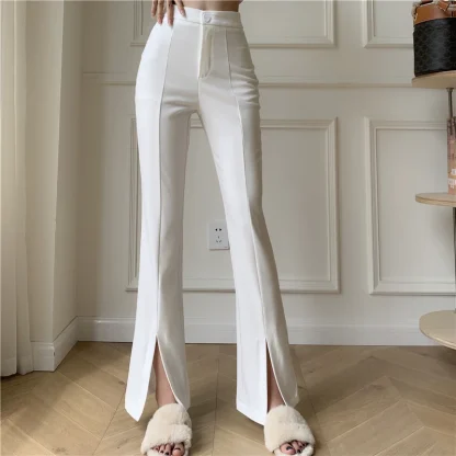 Elegant Front Slit Flare Leggings
