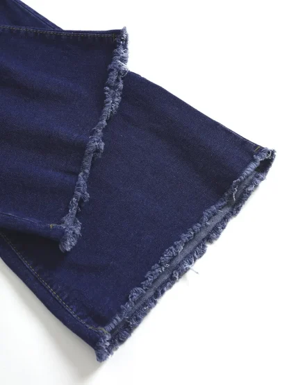 Ripped Denim Flare Leggings - Image 5