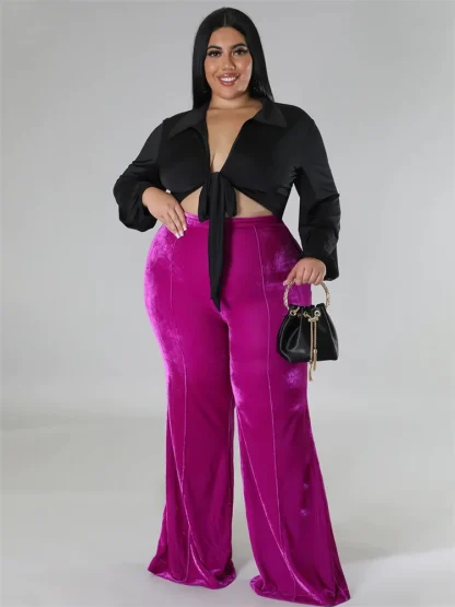 Comfy Solid Color Flare Leggings - Image 3