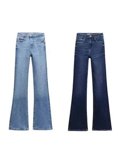 High-waist Denim Flare Leggings - Image 6