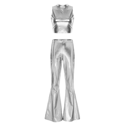 Metallic Party Flare Leggings - Image 2