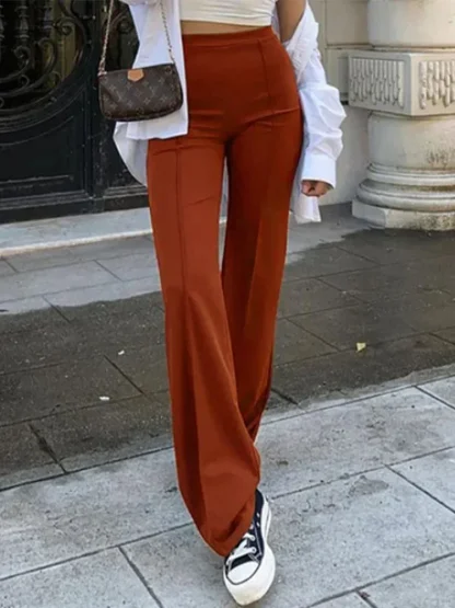 Elegant High-waist Flare Leggings - Image 3