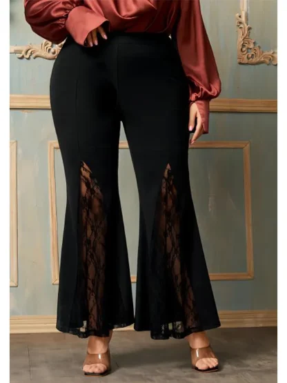 Plus Size Lace Flare Leggings