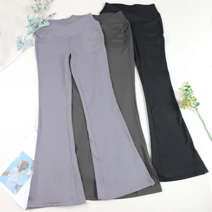 Solid Color Comfy Flare Leggings - Image 4