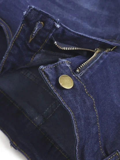 Ripped Denim Flare Leggings - Image 3