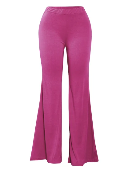 Solid Color Plus Size Flare Leggings - Image 3