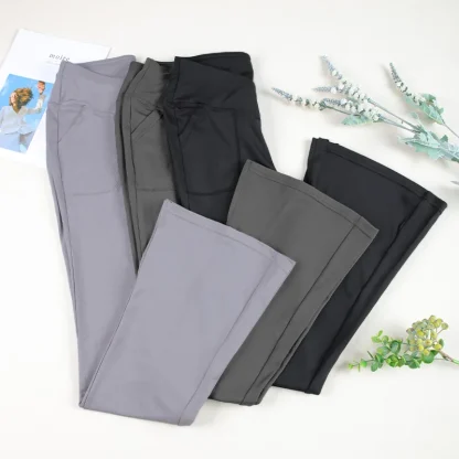 Solid Color Comfy Flare Leggings - Image 5