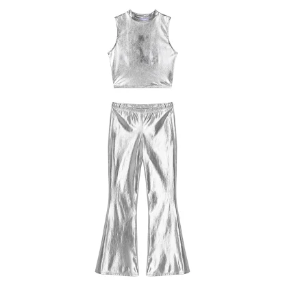 Metallic Party Flare Leggings - Image 4