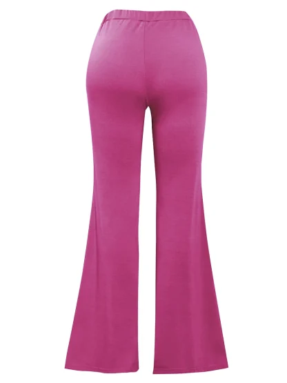 Solid Color Plus Size Flare Leggings - Image 4