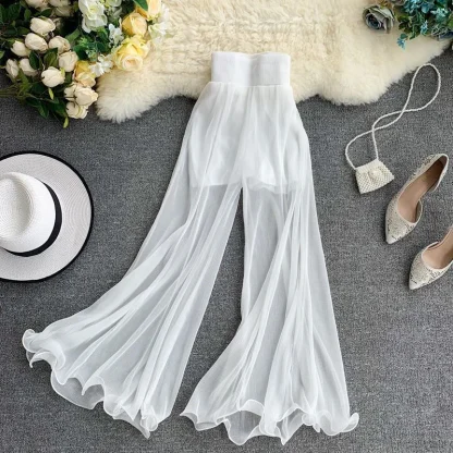 Flowy See-through Flare Leggings - Image 2