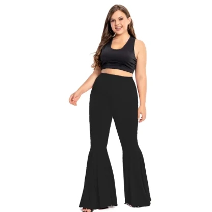 Plain Color Bell Flare Leggings - Image 5