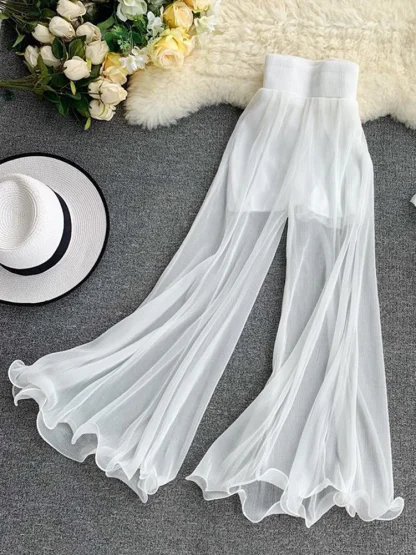 Flowy See-through Flare Leggings