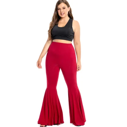 Plus Size Solid Flare Leggings - Image 4
