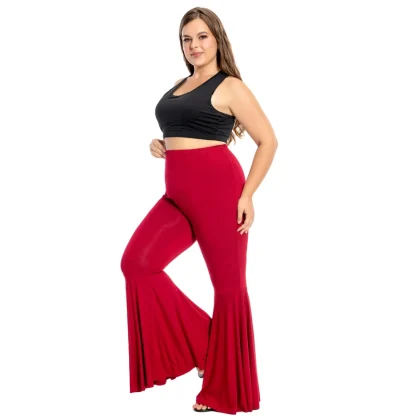 Plus Size Solid Flare Leggings - Image 2