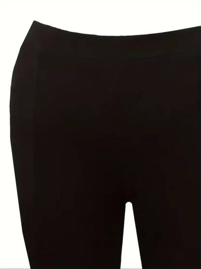 Plus Size Lace Split Flare Leggings - Image 3