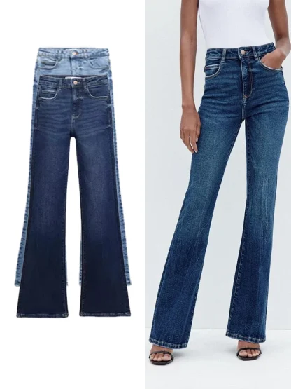 High-waist Denim Flare Leggings - Image 5