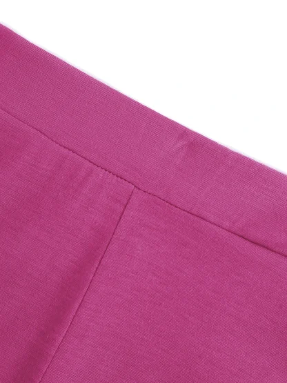 Solid Color Plus Size Flare Leggings - Image 5