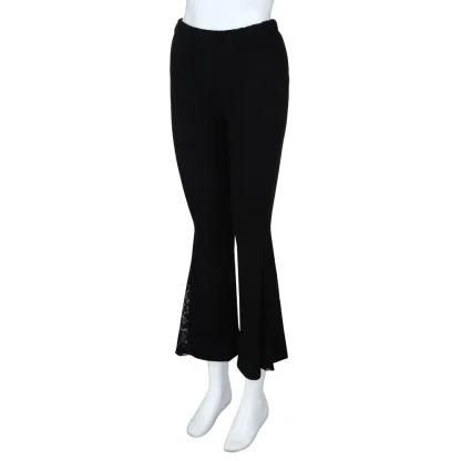 Black Plus Size Lace Flare Leggings - Image 4