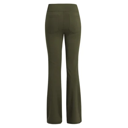 Plain Open Pocket Flare Leggings - Image 5
