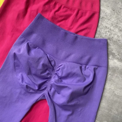 Seamless Solid Color Flare Leggings - Image 6