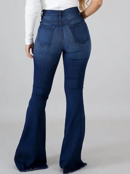 Ripped Denim Flare Leggings - Image 2