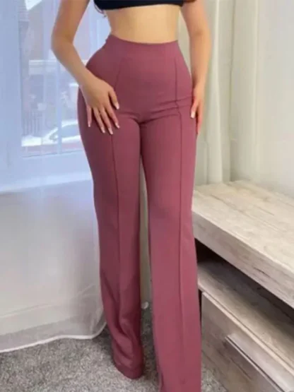 Elegant High-waist Flare Leggings - Image 2