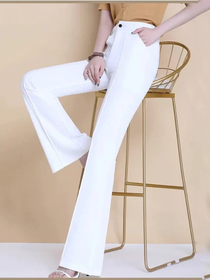 Elegant Solid Color Flare Legging - Image 5