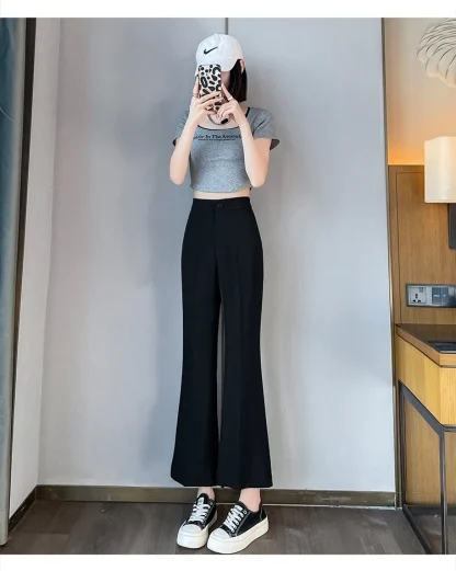Simple Black Flare Leggings - Image 3