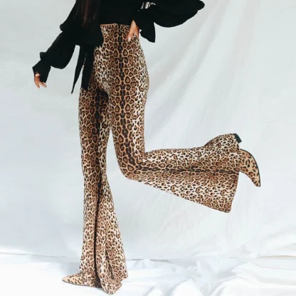 Leopard Prints Flare Leggings - Image 2