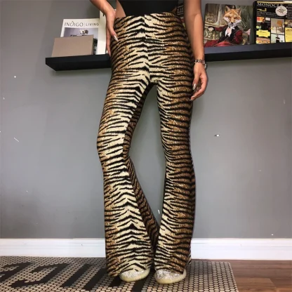 Leopard Prints Flare Leggings - Image 3