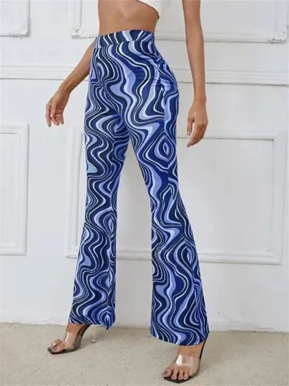 Wavy Prints Flare Leggings - Image 2