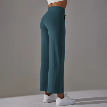 Drawstring Solid Color Flare Leggings - Image 6