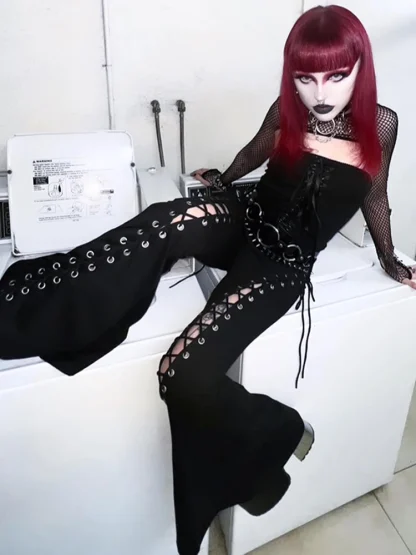 Sexy Gothic Flare Leggings - Image 6