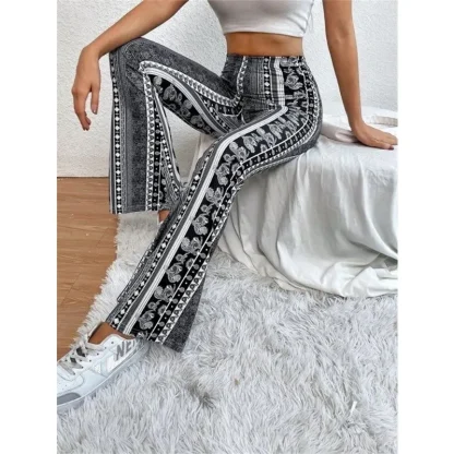 Boho-style Print Flare Leggings - Image 2