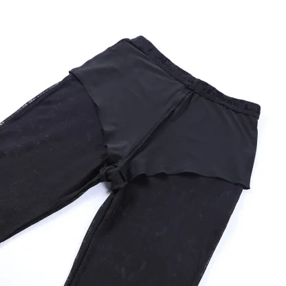 High-waist Sheer Lace Flare Leggings - Image 7